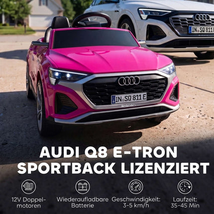 12V Kids Electric Car with Remote, Pink, Audi Design