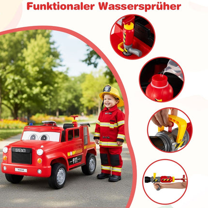 12V Kids Electric Fire Truck with Remote & Water Gun