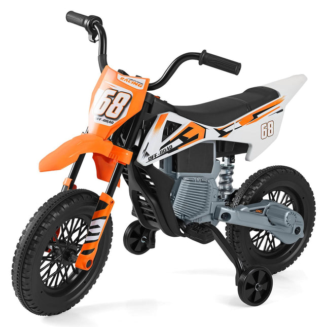 12V Kids Electric Motorcycle with Removable Training Wheels