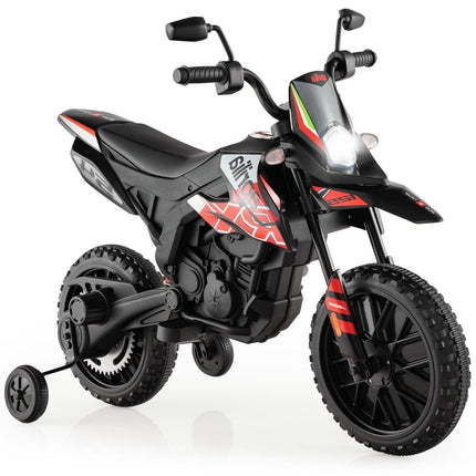 12V Kids Electric Motorcycle with Training Wheels, Red