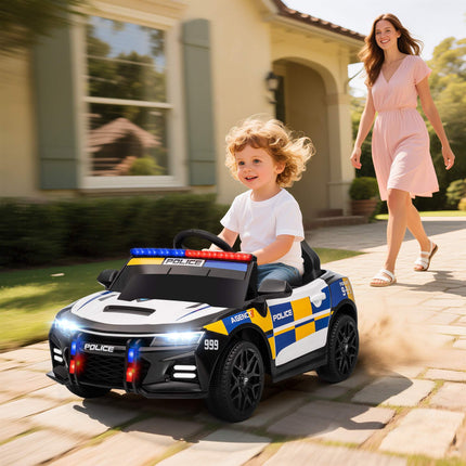 12V Kids Electric Police Car with Remote, Siren, Lights