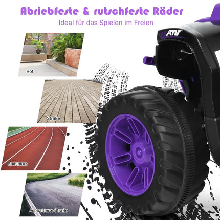 12V Kids Electric Quad with Music & Lights, Purple