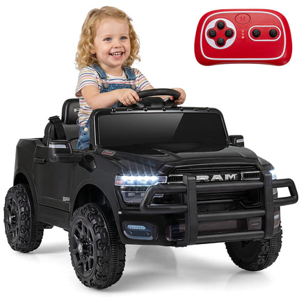 12V Kids Electric Ride-On Car, Black, 2 Motors, Ages 3+