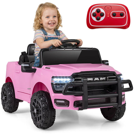 12V Kids Electric Ride-On Car, Pink, with Remote Control