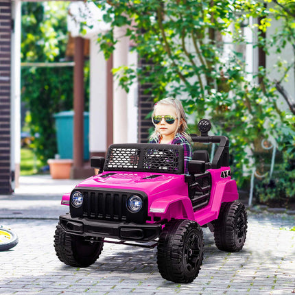 12V Kids Electric Ride-On Car, Remote Control, Pink