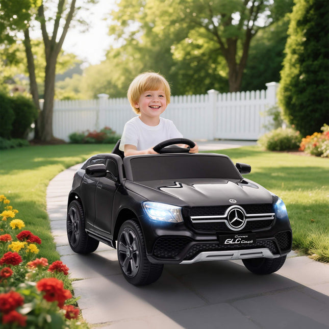 12V Kids Electric Ride-On Car, Remote, LED, Music, Black