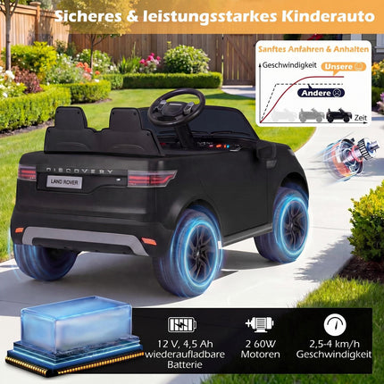 12V Kids Electric Ride On Car, Remote, LED, Music, Black
