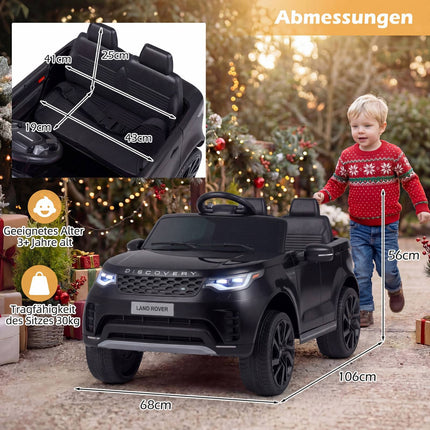 12V Kids Electric Ride On Car, Remote, LED, Music, Black