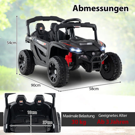 12V Kids Electric UTV Truck with Remote Control, Black