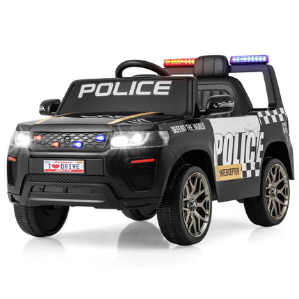 12V Kids Police Car with Remote, Siren & LED Lights