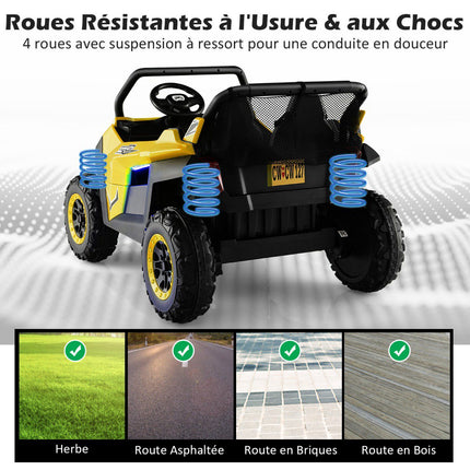 12V Kids Ride-On Truck, 2-Seater, Remote, Suspension