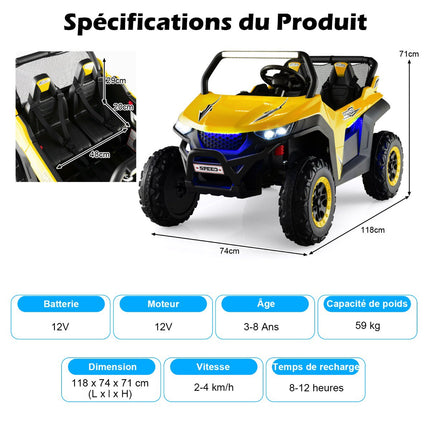 12V Kids Ride-On Truck, 2-Seater, Remote, Suspension