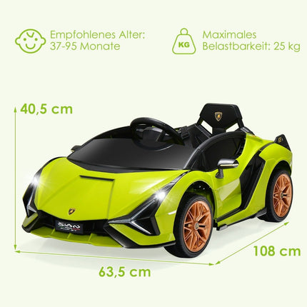 12V Lamborghini children's electric car with 2.4G remote control children's car 3-5km/h with MP3 green