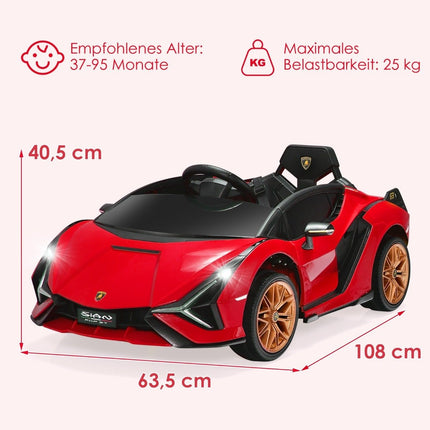 12V Lamborghini children's electric car with 2.4G remote control children's car 3-5km/h with MP3 red