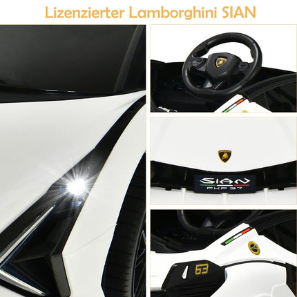 12V Lamborghini children's electric car with 2.4G remote control children's car 3-5km/h with MP3 white
