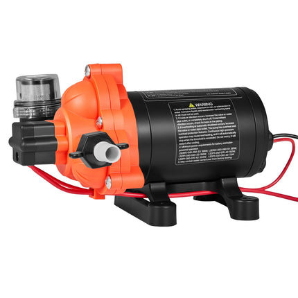 12V RV Diaphragm Water Pump, 4 GPM, 40 PSI, Auto Switch