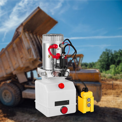 12V Single-Acting Hydraulic Power Unit, 4-Qt Tank, 15Ft Remote
