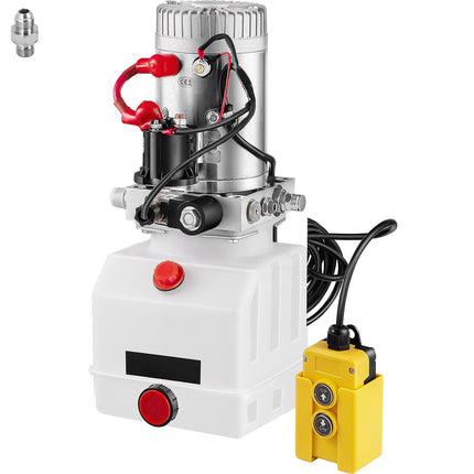 12V Single-Acting Hydraulic Power Unit, 4-Qt Tank, 15Ft Remote