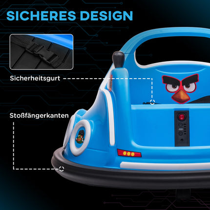 12V Kids Electric Bumper Car, Remote Control, 360° Spin