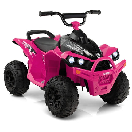 12V electric children's quad with 2.2/4.3 KM/H speed &amp; Horn, music &amp; LED lights electric quad pink