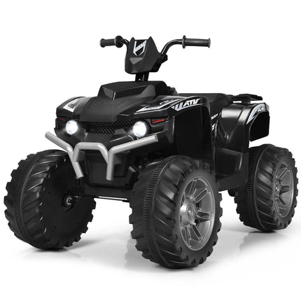 12V electric children's quad with headlights, mini electric quad with music and horn, 4 wheels children's quad, 2.8-5 km/h for children aged 3 and over, black