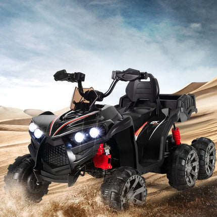 12V electric children's quad with storage space & LED lights mini electric quad 3-6 km/h black