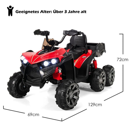 12V electric children's quad with storage space & LED lights mini electric quad 3-6 km/h red