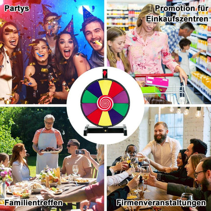 12" Wheel of Fortune for Spinning with Eraser & Marking Pen Lucky Wheel for Lottery Games and Word Games