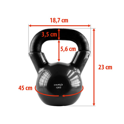 12 kg Cast Iron Kettlebell – Black