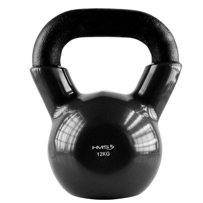 12 kg gietijzeren kettlebell - zwart
