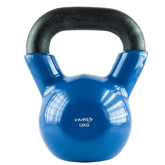 12 kg gietijzeren kettlebell - blauw