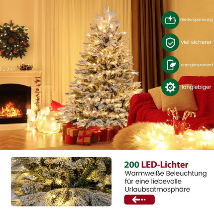 135cm Artificial Christmas Tree with Snow & 688 Mixed Branch Tips Christmas Tree