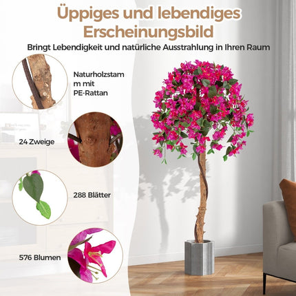 135 cm artificial tree with flowers artificial plant in pot Artificial tree with azalea flowers