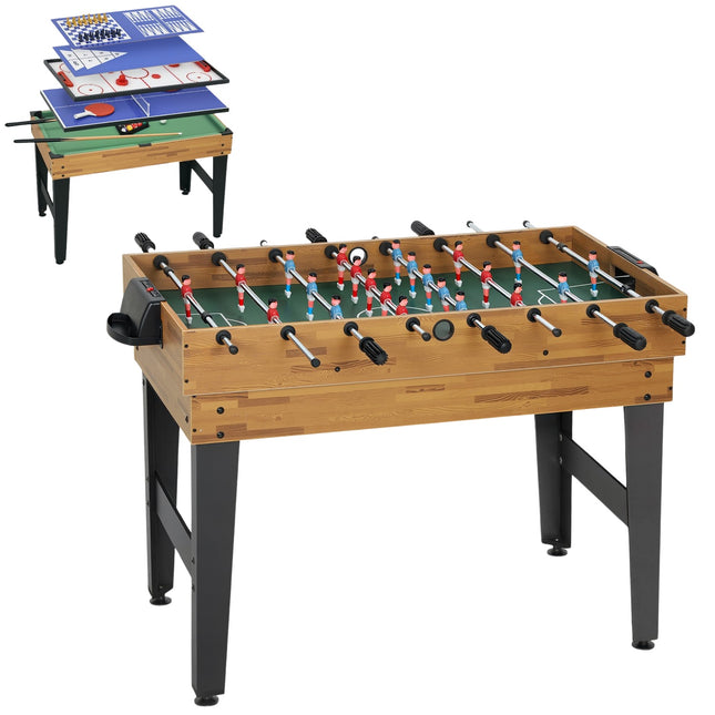 13-in-1 Game Table, Foosball, Chess, Billiards, MDF