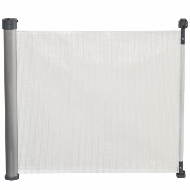 Retractable 140 cm stair gate, roll-up, one-handed operation