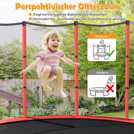 Ø140cm garden trampoline with safety net trampoline can hold up to 135KG for children aged 3 and over red