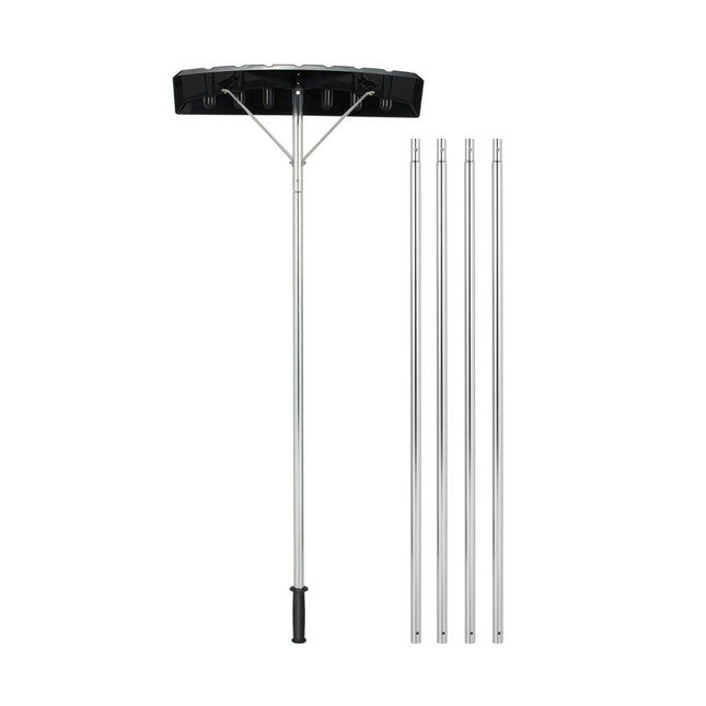 148-608 cm aluminum snow shovel with non-slip handle and silver plastic blade