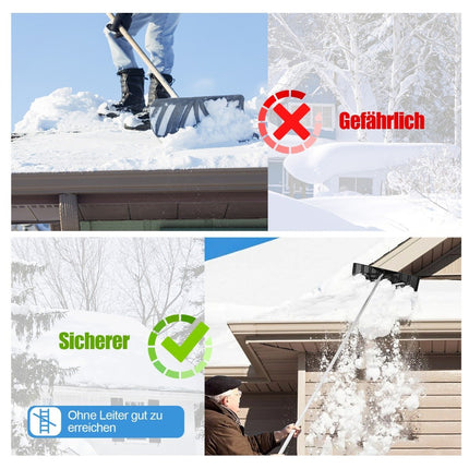 148-608 cm aluminum snow shovel with non-slip handle and silver plastic blade