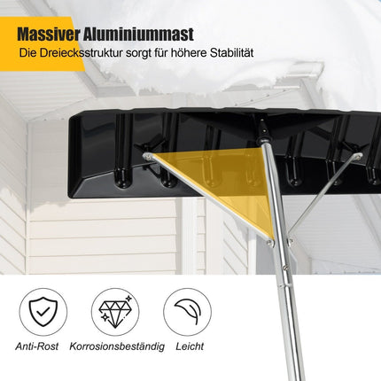 148-608 cm aluminum snow shovel with non-slip handle and silver plastic blade