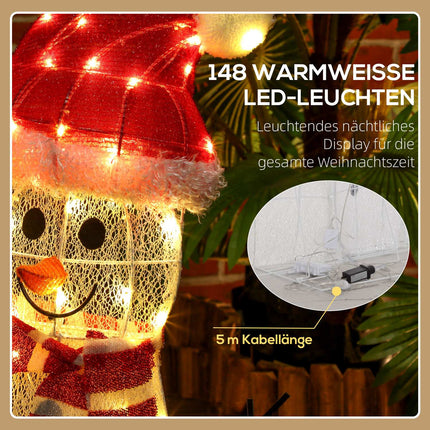 LED Snowman Christmas decoration, warm white, indoor/outdoor