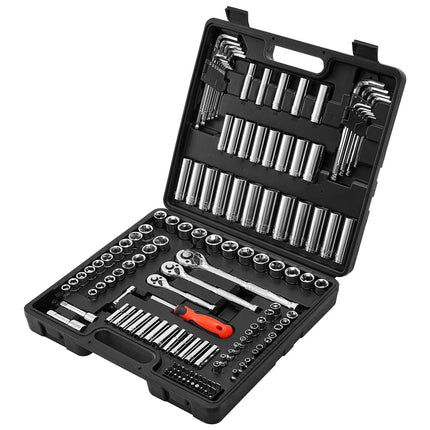 149-Piece Socket and Ratchet Set, SAE/Metric, 1/4-1/2 in