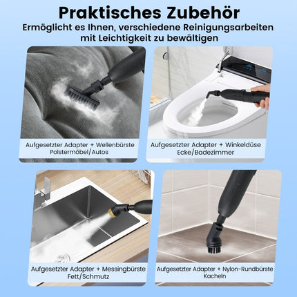 1500W Handheld Steam Cleaner, 3 Bar Pressure, 1L Tank