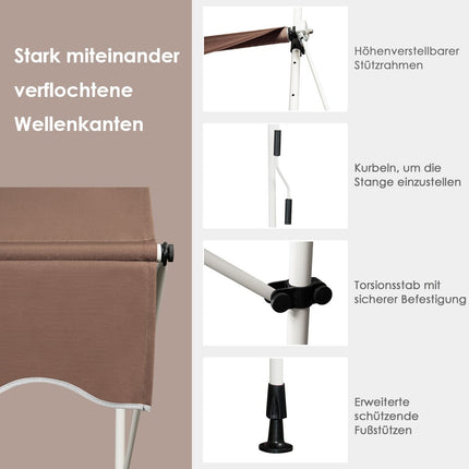 150 cm Adjustable UV-Resistant Balcony Awning