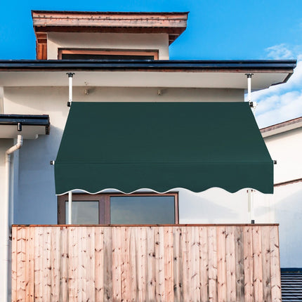 150 cm Adjustable UV-Resistant Balcony Awning, Green