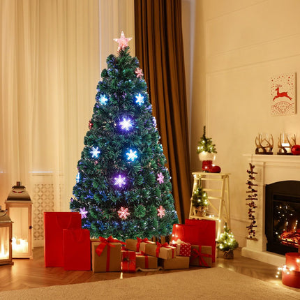 150cm Fiber Optic Christmas Tree – 24 LED, Snowflakes