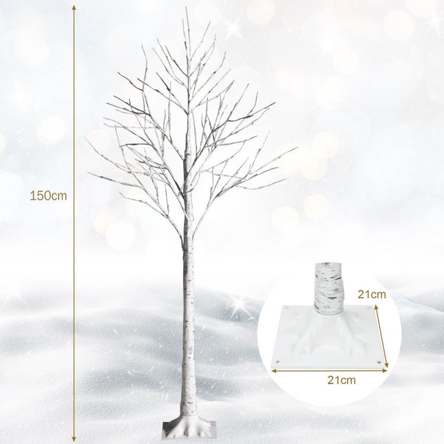 150 cm LED light tree birch tree with warm white LED lights