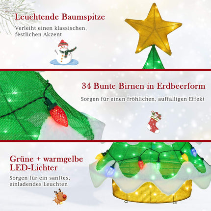 157 cm LED Christmas Tree with Star & Strawberry Bulbs