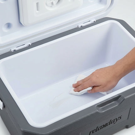 15L Insulated Cool Box with Ice Pack – White/Grey