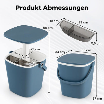 15L Portable Cool Bar with Liftable Table Top &amp; Bottle opener side table cool box blue