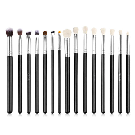 15-Piece Makeup Brush Set, Vegan Synthetic, Wood Handle